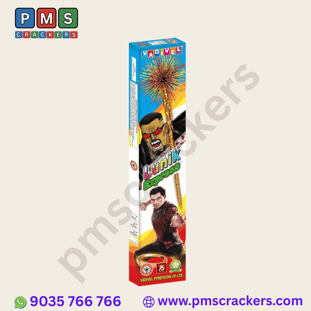 Lunik Express – 10 Pcs/Box | High-Action Ground Spinner Crackers By PMS Crackers