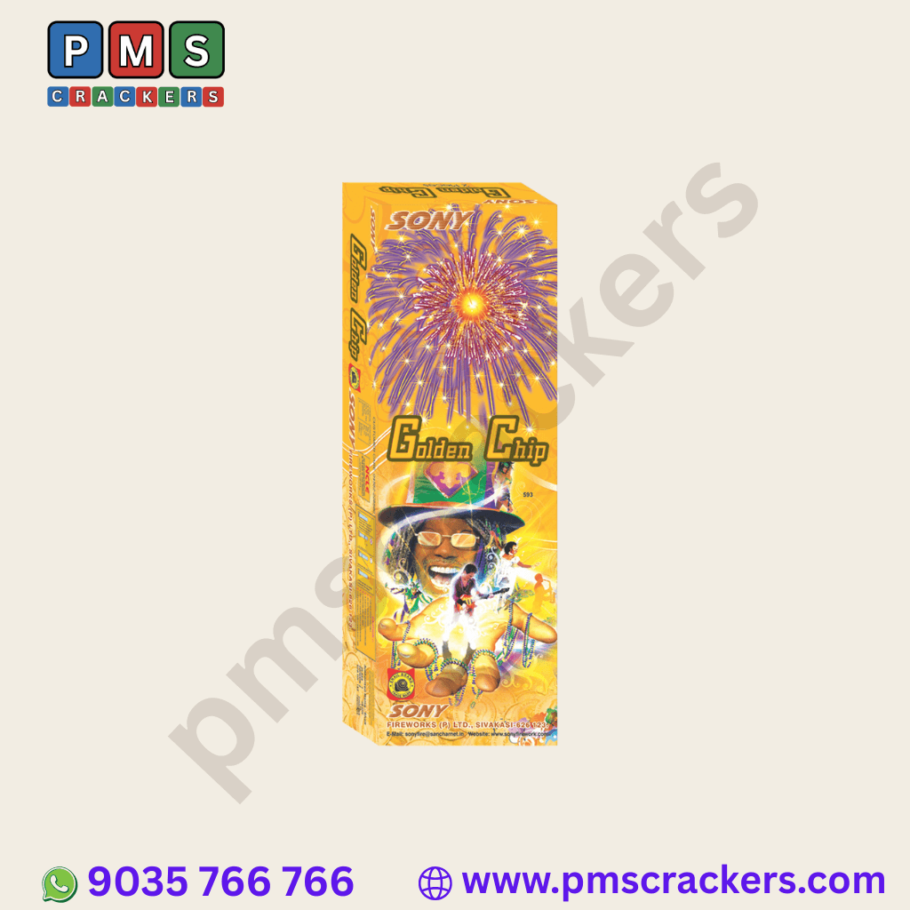 Golden Chip (2 Pieces) – Golden Drop Purple Crackling | Sony Fireworks | PMS Crackers