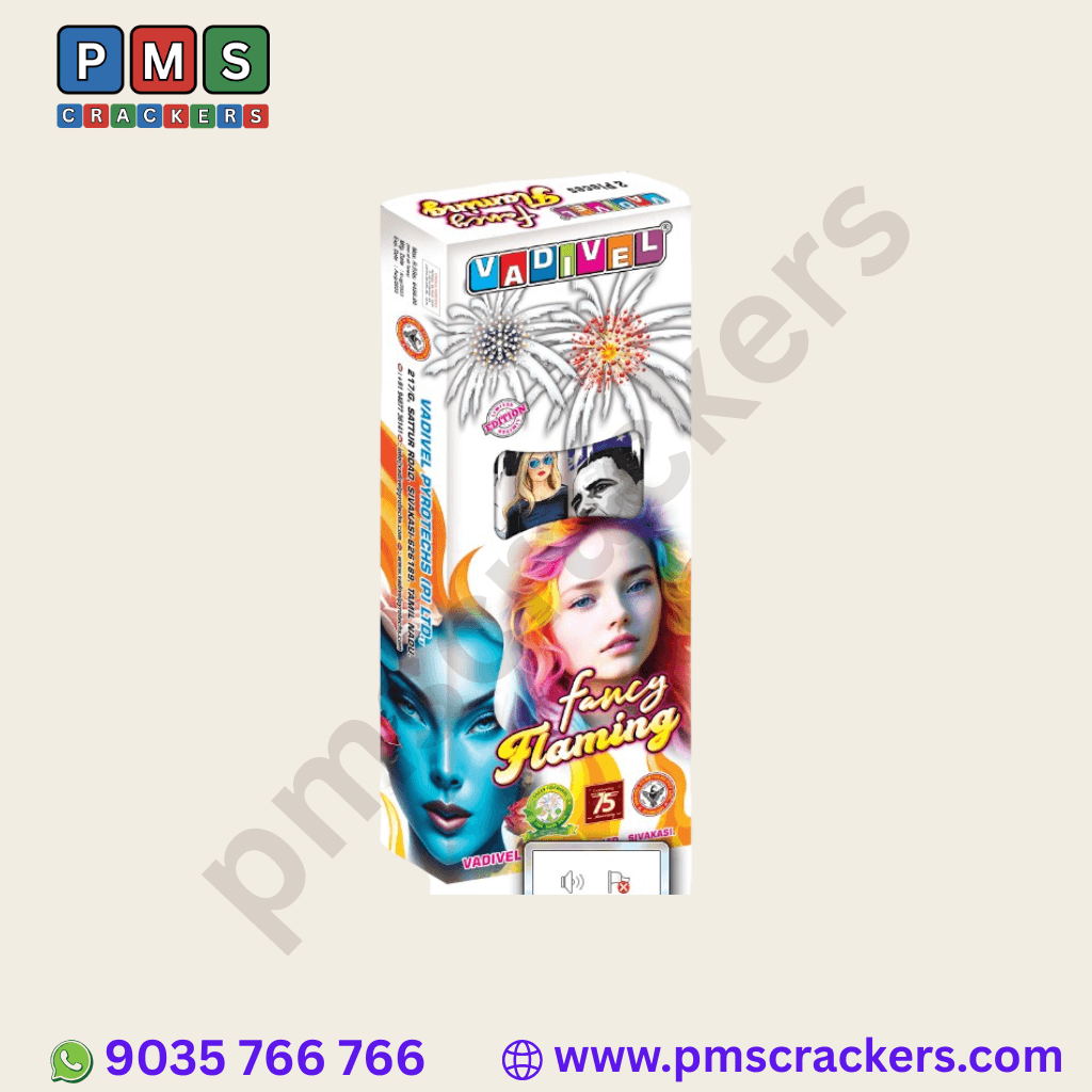 Fancy Flaming – 4" Premium Aerial Shells (2 Pcs/Box) | Vadivel Fireworks | PMS Crackers