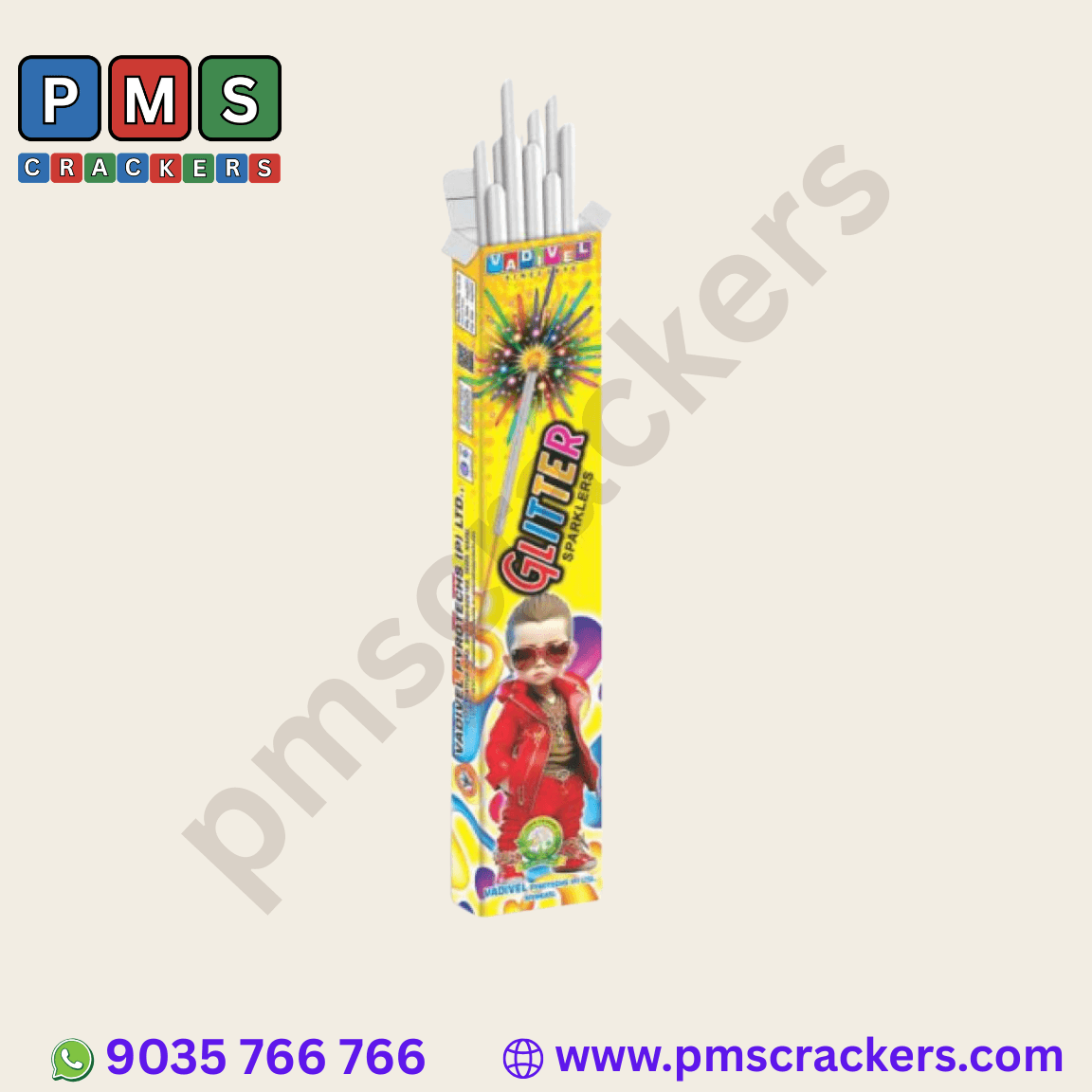 10 Cm Glittering Sparklers – 50 Pcs Box | Vadivel Fireworks | PMS Crackers