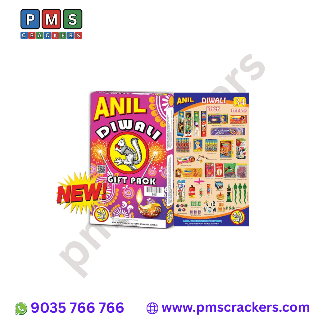Diwali Gift Box – 34 Green Crackers By Anil Fireworks | Eco-Friendly Festive Combo